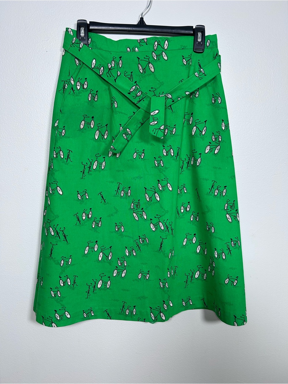 Vintage Malia Honolulu 100% Cotton Wrap Skirt Novelty Bicycle Print